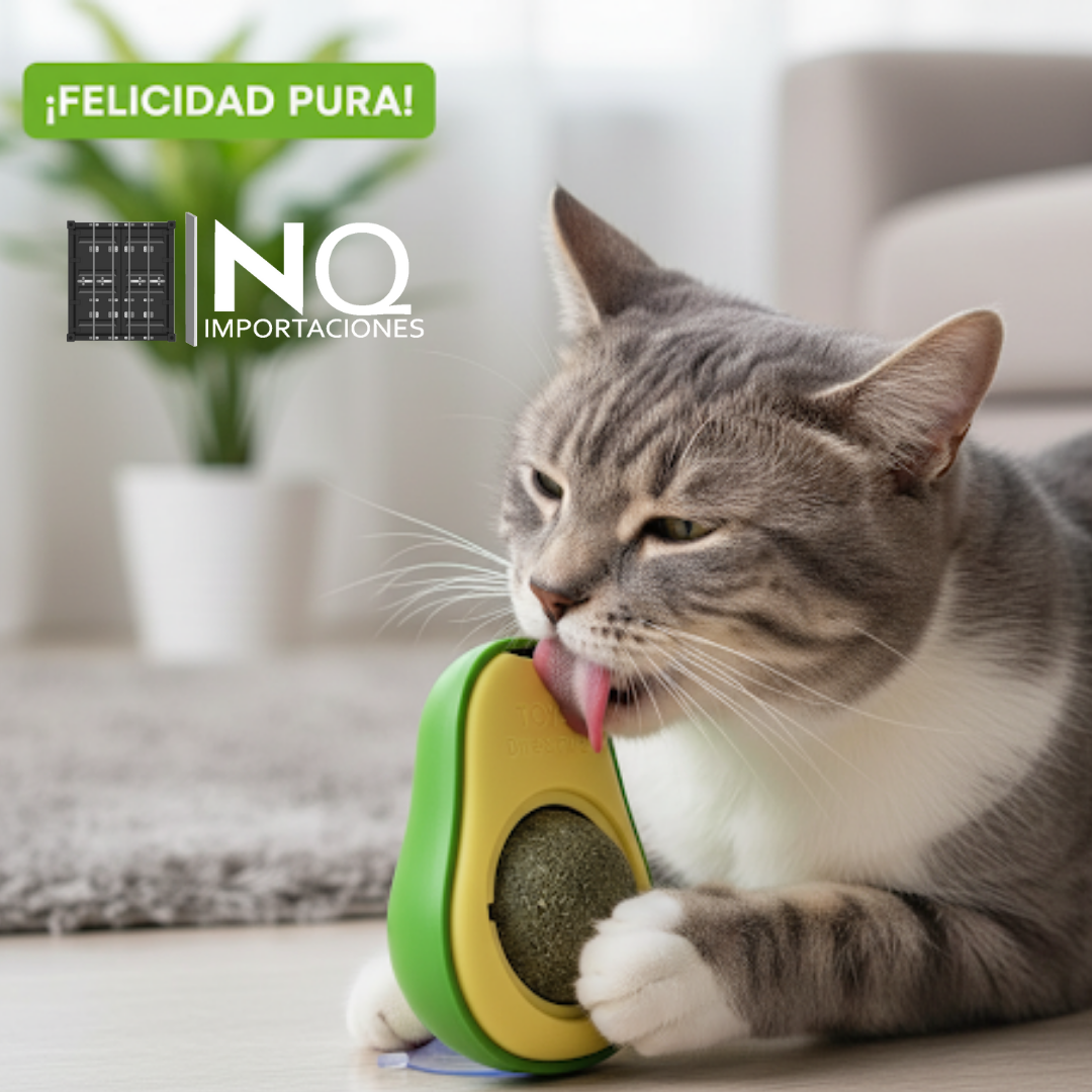 Juguete interactivo de aguacate con hierba gatera para gatos 3X1