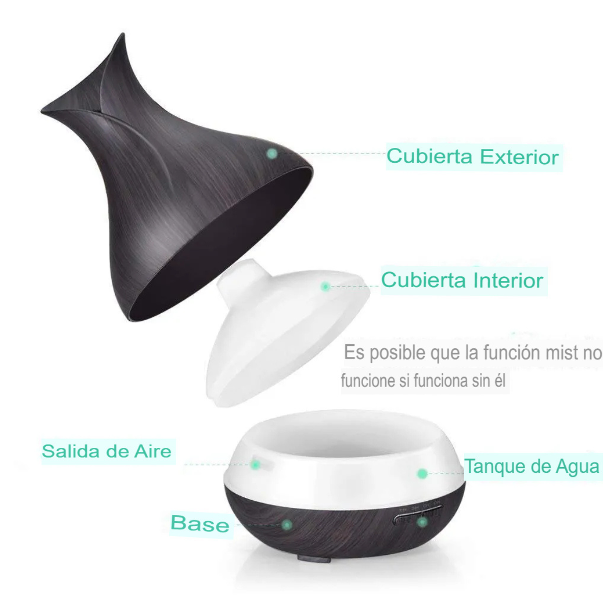 Lámpara Humidificadora de Madera Elegant