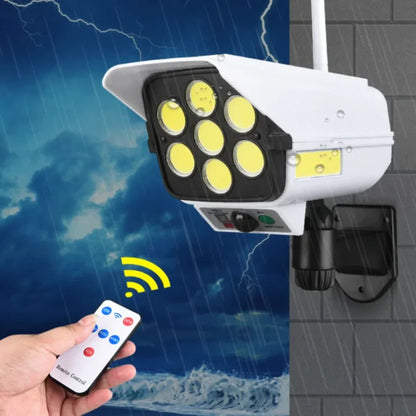 Foco Solar LED con Sensor de Movimiento – Simula Cámara de Seguridad"
