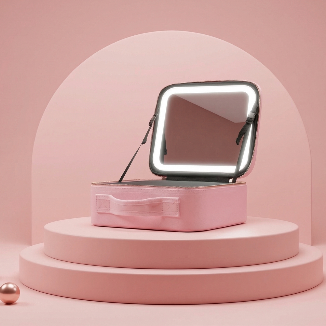 Cosmetiquero LED con Espejo Integrado y Luz — Organizador de Maquillaje