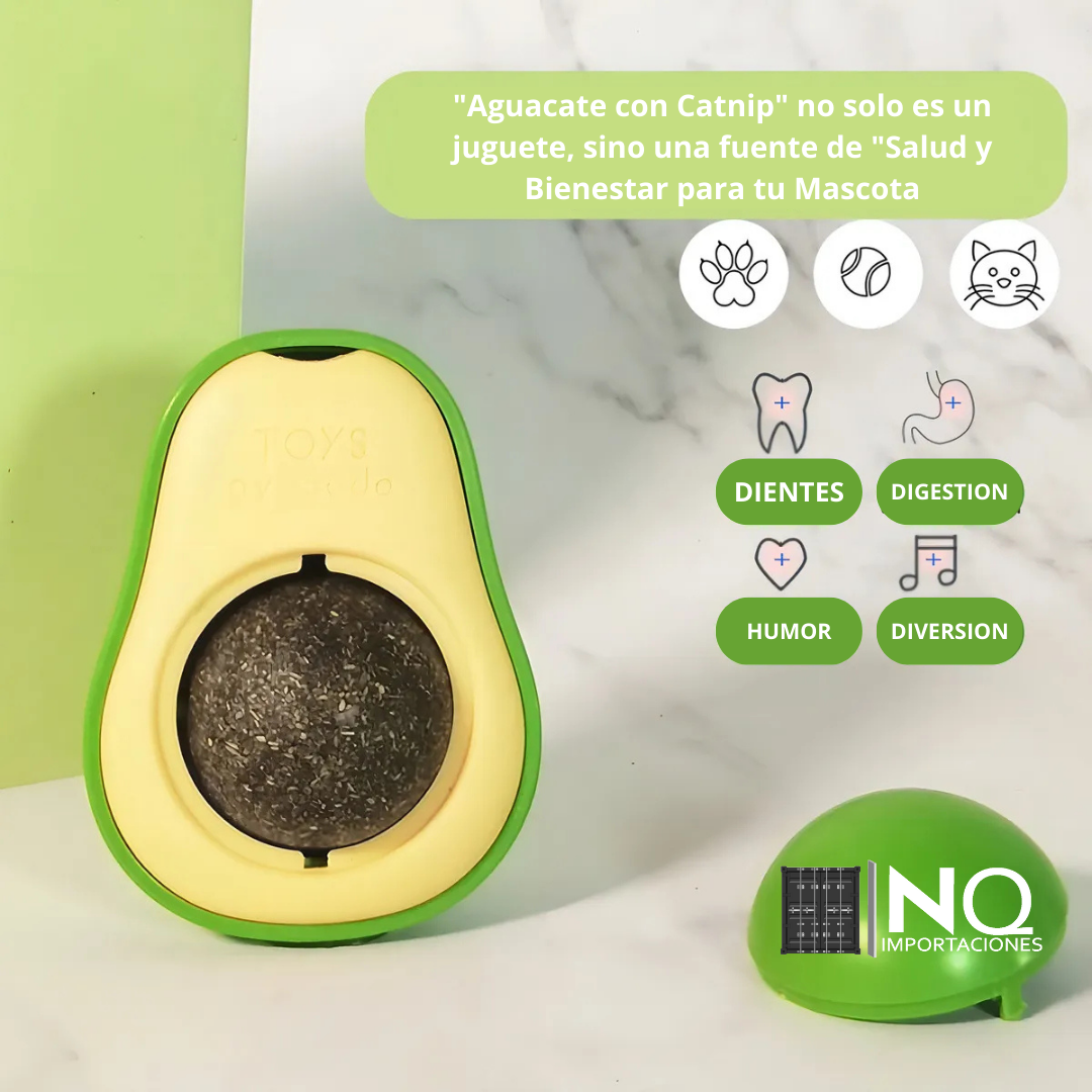 Juguete interactivo de aguacate con hierba gatera para gatos 3X1