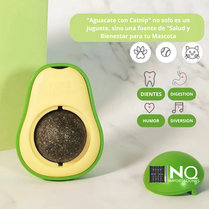 Juguete interactivo de aguacate con hierba gatera para gatos 3X1