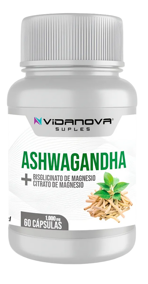 Ashwagandha + Magnesio Vidanova — 60 Cápsulas 1000mg Sin Gluten