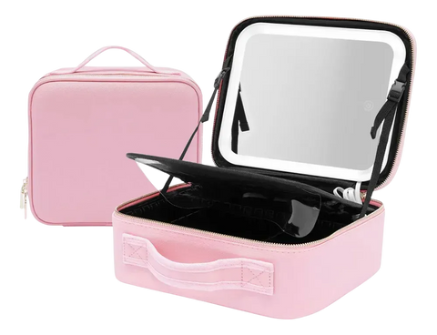 Cosmetiquero LED con Espejo Integrado y Luz — Organizador de Maquillaje