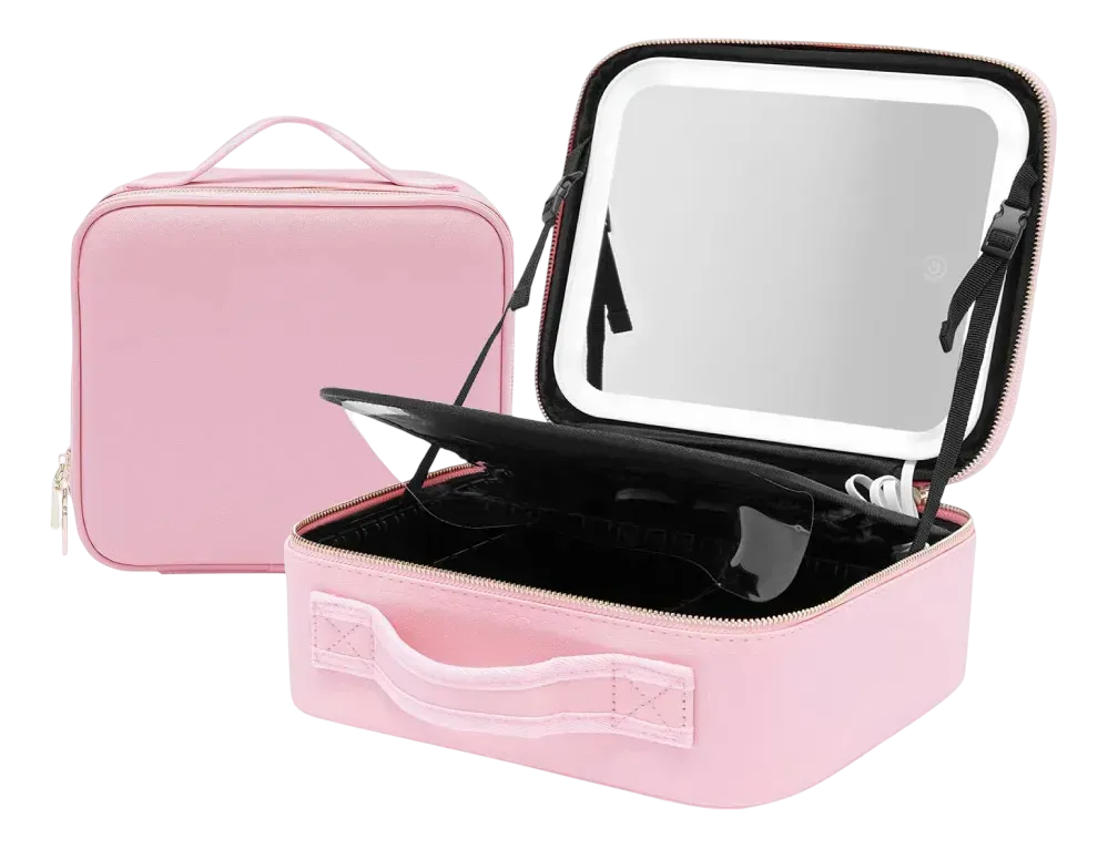 Cosmetiquero LED con Espejo Integrado y Luz — Organizador de Maquillaje