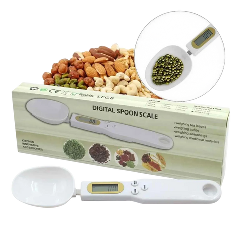 Cuchara Báscula Digital de Cocina — Pesa hasta 500g con Pantalla LCD