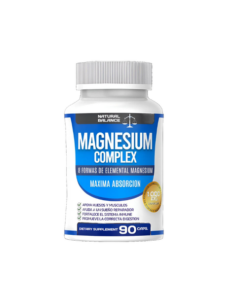 Magnesio Complex 8 Formas 1000mg — 90 Cápsulas de Alta Absorción