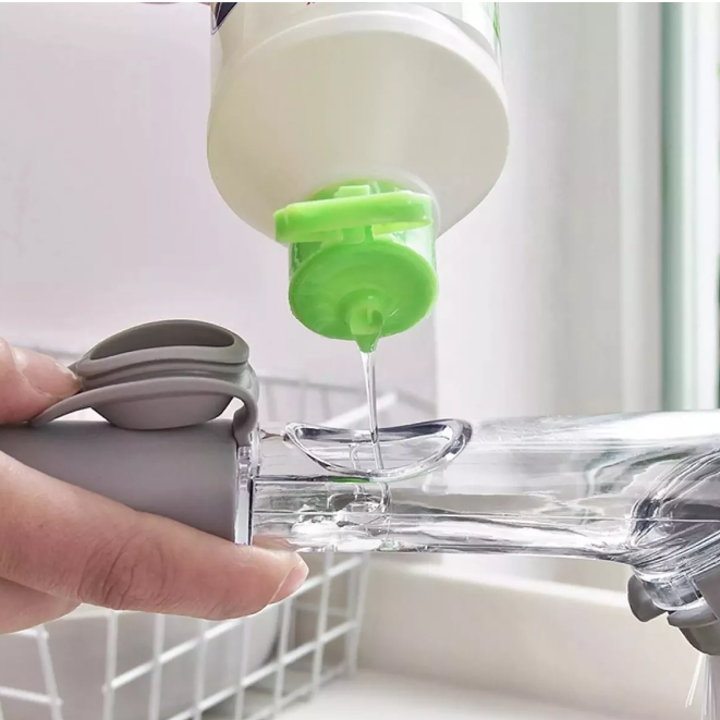 CEPILLO DISPENSADOR JABON LIMPIEZA HOGAR